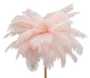 Lampada da Tavolo Palm Rosa Ø40x55 cm in Ferro e Plastica Rosa e Oro      