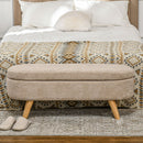 Panca Fondo Letto Imbottita con Vano Contenitore 110x40x43 cm Beige  