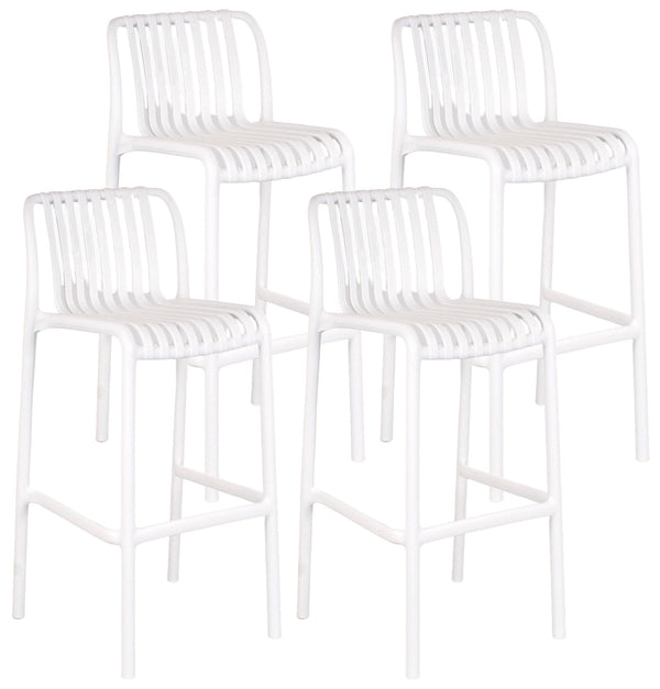 online Set 4 Sgabelli 42x101 cm in Polipropilene Bianco