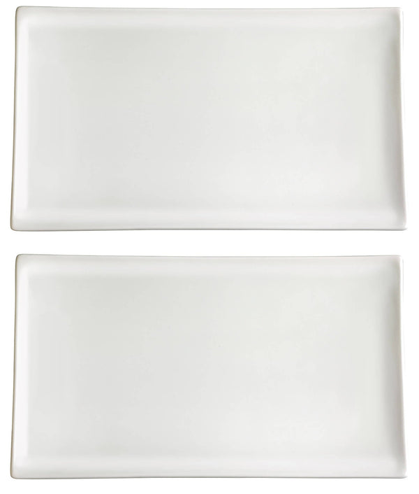 Set 2 Vassoi Rettangolari 34x16x2,4 cm in Porcellana Allluminica Kaleidos Aluxina Bianchi acquista