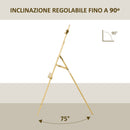 Cavalletto Treppiede da Pittura 51,5x71,5x134,5 cm in Legno di Pino Naturale   