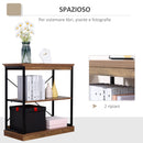 Scaffale 3 Ripiani 80x36x81,3 cm in Legno e Metallo Marrone
