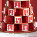 Calendario Avvento di Natale a Cono 22x22x35 cm Con 10 Luci a LED in Compensato