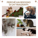 Albero Tiragraffi per Gatti con Topolino Appeso in Peluche Marrone 45x33x70 cm 
