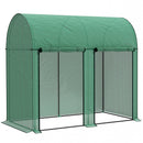 Serra da Giardino 200x100x178 cm 2 Porte Avvolgibili Copertura in PE 140g/m² Anti-UV Verde      