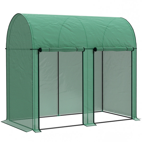 online Serra da Giardino 200x100x178 cm 2 Porte Avvolgibili Copertura in PE 140g/m² Anti-UV Verde