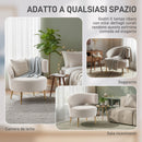 Sedia Moderna con Schienale ad Arco 69x65x67 cm Rivestita in Chenille Bianco Crema      