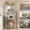 Scaffale Cucina a 4 Livelli in Stile Industriale 60x42x134,5 cm Struttura in Metallo Rovere   