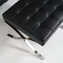 Pouf Barcelona in Acciaio Cromato Rivestimento in Similpelle Nero