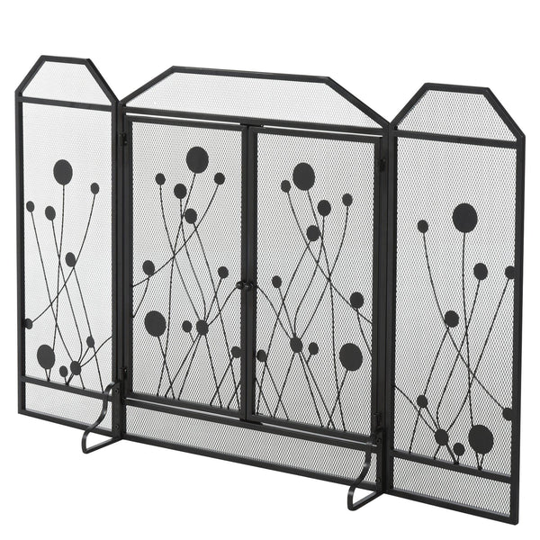 Parascintille con Antine 125x80 cm per Camino a Legna in Metallo Nero acquista