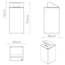 Contenitore per Raccolta Differenziata Capacità 100 L con Etichette 45x50x80 cm in Acciaio Verniciato Antracite