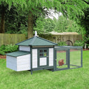 Pollaio Gabbia per Galline da Esterno 64x64x97 cm in Legno Bianco e Verde