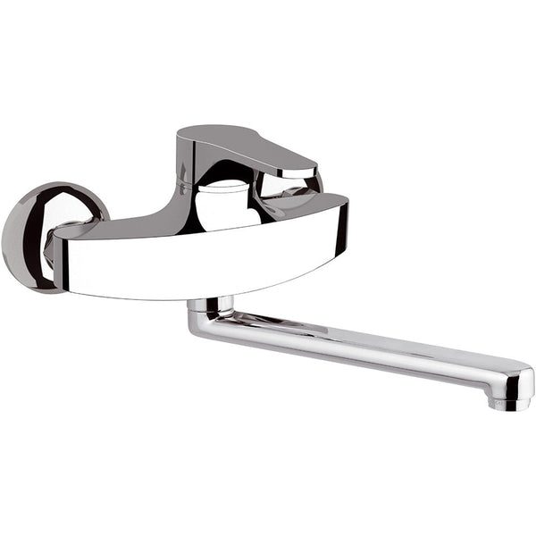 Rubinetto Miscelatore Monocomando Girevole Lavello a Parete in Ottone Mariani Surf Cromato acquista