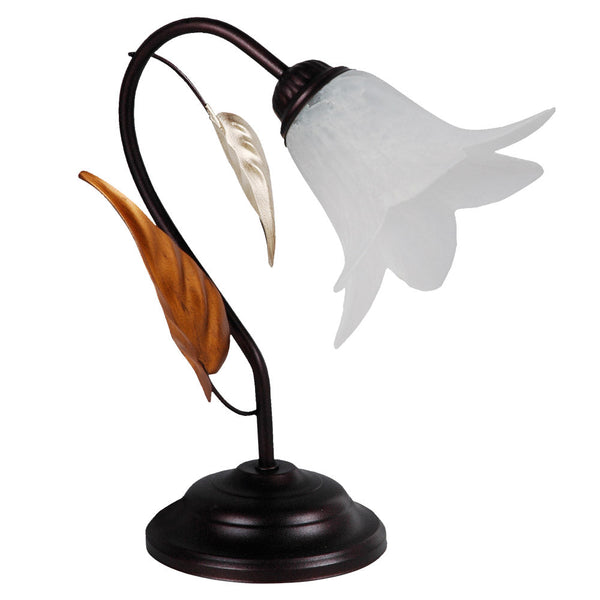 acquista Lume 1xE14 Montatura Marrone-Ramato Vetro Paglierino E-Energy Giorgia