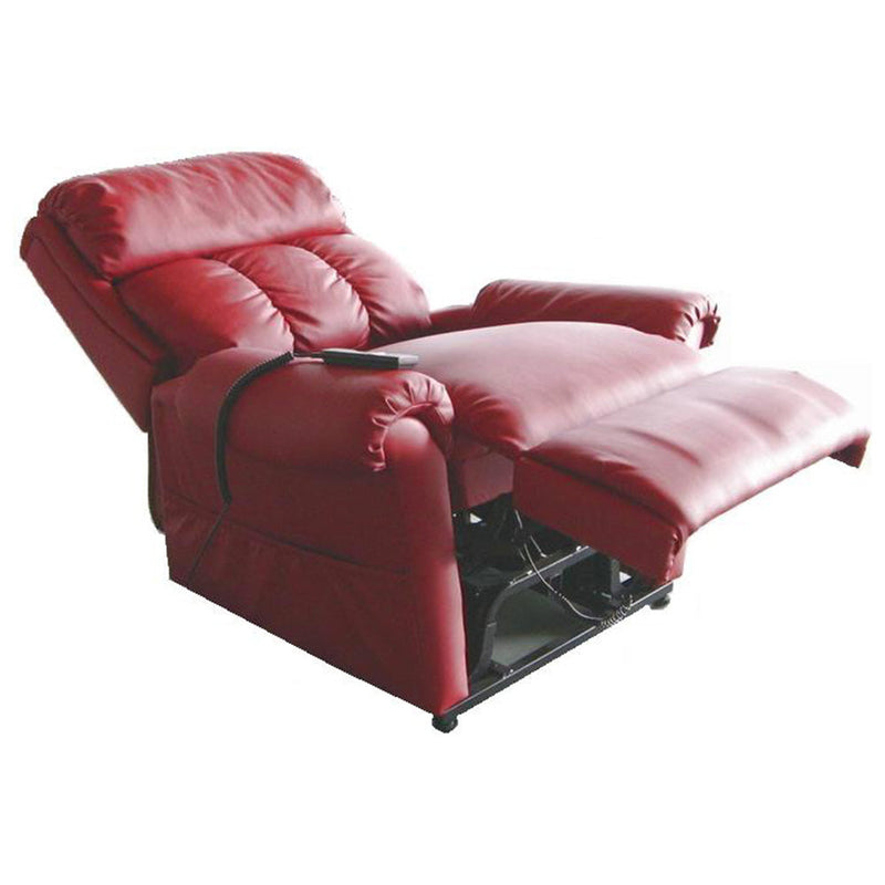 Poltrona Relax Elettrica Greta con Alzapersona Lift 1 Motore Massaggiante in Similpelle Bordeaux