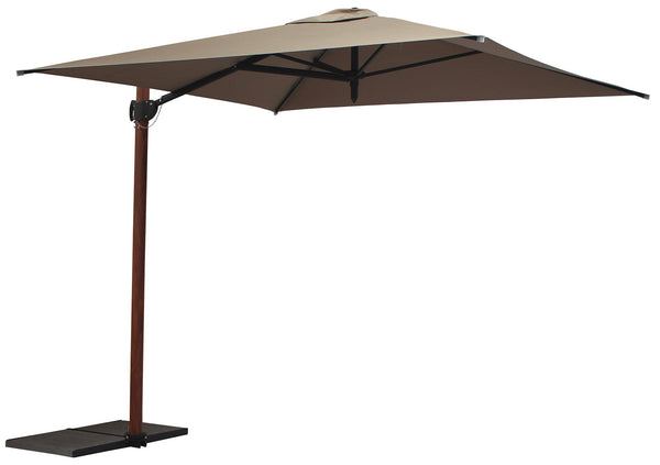 Ombrellone da Giardino Decentrato 2,5x2,5m Palo in Alluminio Effetto Legno Tessuto Poliestere Trend Wood Taupe online