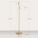 Lampada da Terra Ø28x165 cm Paralumi a Sfera con Attacco E27 Struttura in Metallo Oro  