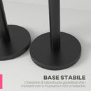 2 Colonnine Tendinastro di 2 m in Acciaio Inox Nero  Ø32x90 cm Nastro Rosso