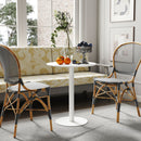 Tavolo da Pranzo Rotondo per 2 Persone Ø60x72 cm in Acciaio Bianco  