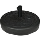 Base per Ombrellone Rotonda Ø56 cm per Pali da Ø3,8 e Ø4,8 mm Riempibile con Acqua e Sabbia in Plastica Nero  