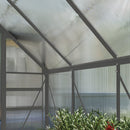 Serra 190x253x199 cm con Finestra Apribile e Porta Scorrevole in Policarbonato e Alluminio Grigio Scuro      