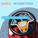 Macchina Cavalcabile per Bambini 18-36 Mesi 49x24x42 cm a Spinta Manuale a Forma di Camion dei Pompieri in PP e Metallo Rosso      