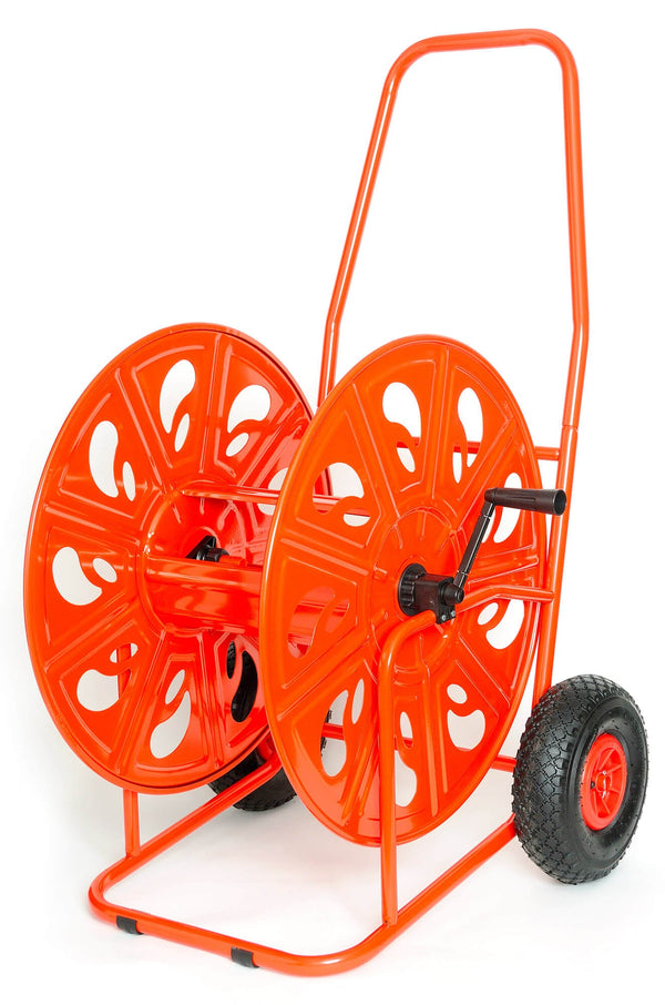 sconto Carrello Avvolgitubo Manuale con Ruote Gonfiabili 140 mt Tubo Ø3/4” in Acciaio Verniciato Rosso Agrati