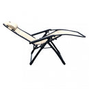 Sedia Sdraio Zero Gravity Reclinabile Pieghevole 165x79x117 h cm in Metallo e Oxford Marrone