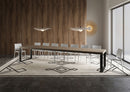 Tavolo Allungabile 160-420x90x77 cm Tecno Premium Tortora Telaio Antracite 