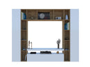 Parete Attrezzata Soggiorno 271x35x210 cm Brooklyn Bianco Lucido/Rovere Wotan  