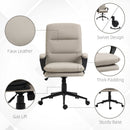 Sedia Poltrona Direzionale da Ufficio 64x69x108-118 cm in Similpelle Grigio Chiaro