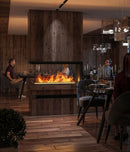 Camino a Vapore Elettrico Effetto Realistico 120x50x40 cm Invapo U1200 in Acciaio Verniciato Nero      