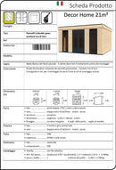 Casetta Abitabile da Giardino 4,97x4,97m Senza Pavimento con Pareti Isolanti Decor Home 21m²