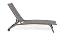 Lettino Prendisole da Giardino 61x192x96 cm con Ruote in Alluminio Tortora
