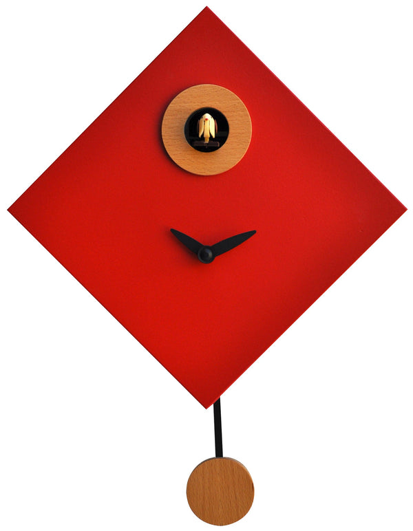 Orologio a Cucù da Parete 25x25x11cm Pirondini Italia Rombino Rosso prezzo