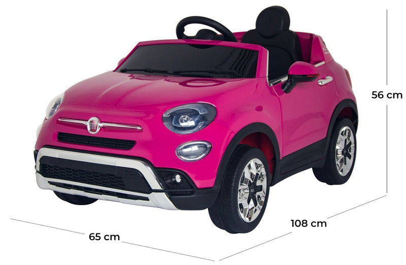 Macchina Elettrica per Bambini 12V con Licenza Fiat 500X Rosa