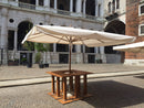 Ombrellone da Giardino 3,5x3,5 m Palo Ø60 mm in Legno Telo in Acrilico con Balza Danieli Bangkok Ecrù