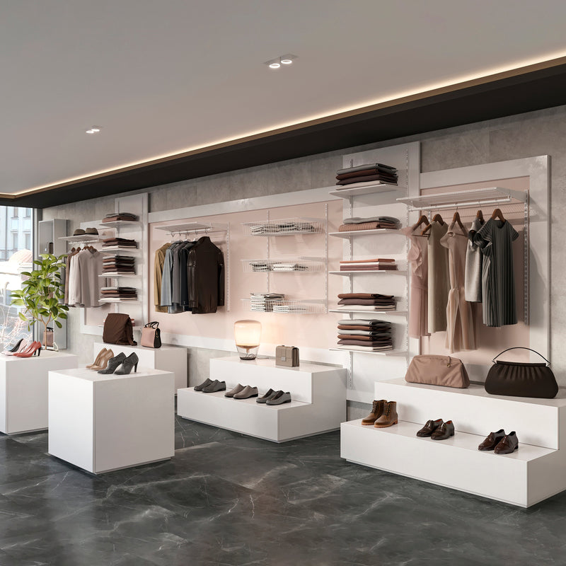 Kit per Fissaggio Mensole 330 mm in Acciaio Emuca Bianco