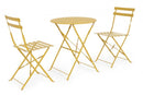 Set Tavolino e 2 Sedie da Giardino Bistrot Wissant Ocra