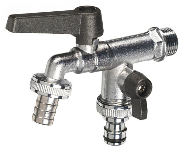 acquista Rubinetto a Sfera Doppio per Fontana da Giardino con Leve Colorate Belfer RUB/027 Antracite