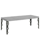Tavolo Allungabile 200-304x90x77 cm Karamay Premium Cemento Telaio Antracite 