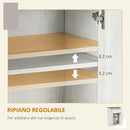 Credenza Bassa da Cucina in Stile Rustico 60x30x87,4 con Cassetto e Armadietto con Ripiano Regolabile in Legno Bianco      