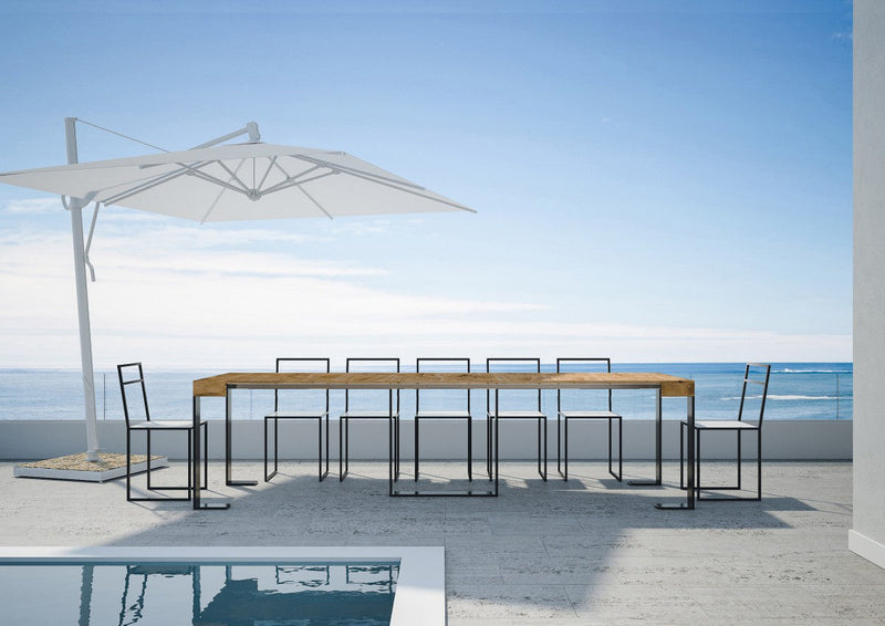 Consolle Allungabile da Esterno in Legno e Ferro H77x40x90/300cm Viola Abete Tinto Classica