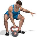 Kettlebell Attrezzo Fitness Peso in Ghisa da 4 kg con Impugnatura Ergonomica Grigio e Rosso      