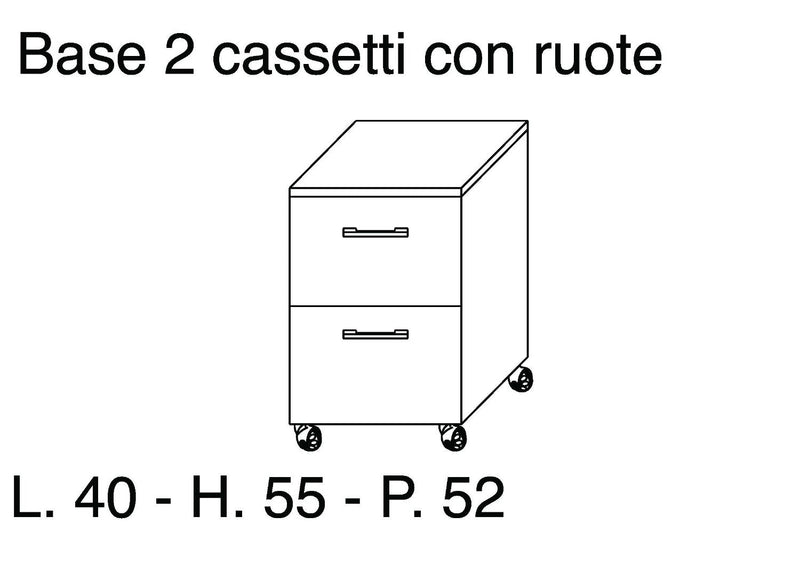 Mobile Cassettiera 2 Cassetti Soft Close in Legno in Melaminico 40x52x57cm TFT Giava Pino Grigio