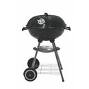 Barbecue a Carbone Carbonella 50x44,5x69 cm con Coperchio e Ruote Struttura in Acciaio Nero      