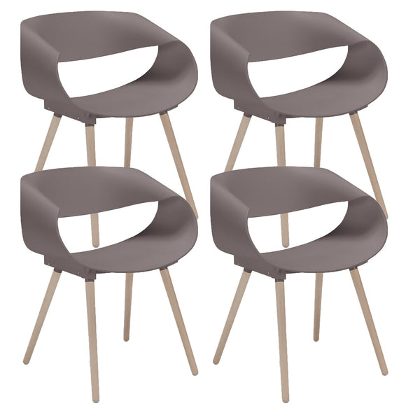 Set 4 Sedie 62x54x74 cm in Polipropilene Diletta Tortora sconto