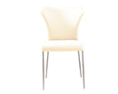 Set di 2 Sedie Imbottite in Similpelle Bianca e Metallo