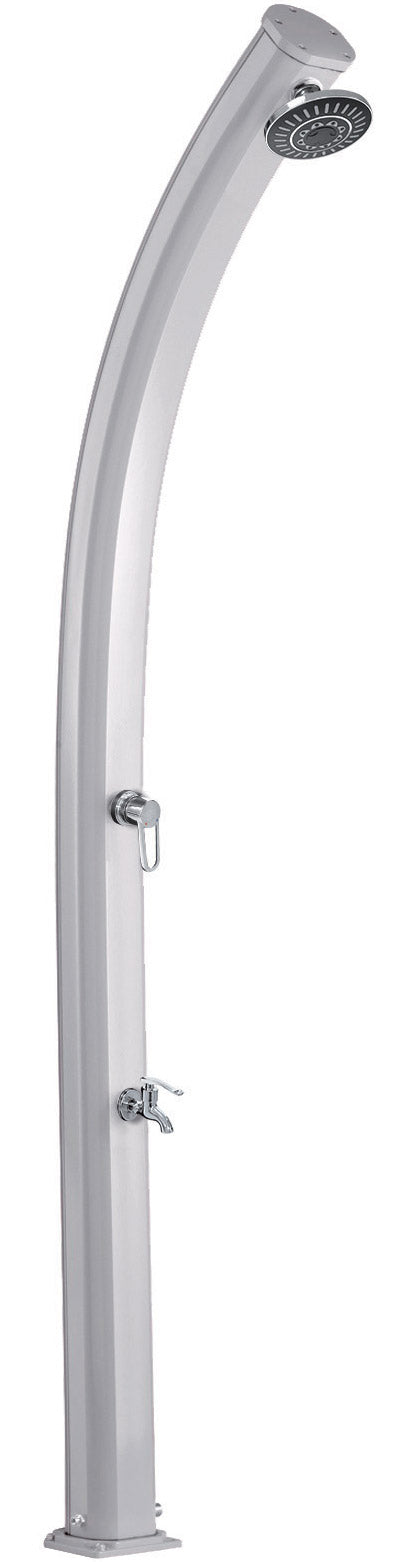 Doccia Solare da Giardino 33L Miscelatore e Lavapiedi Alluminio Metallizzato acquista