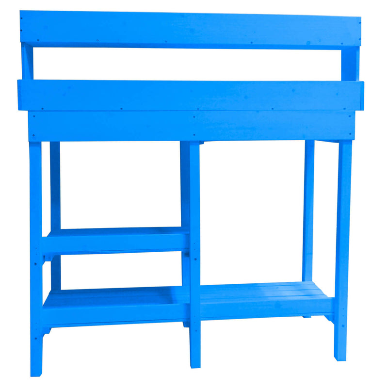 Tavolo da Lavoro 112x45xH112 cm in Legno Cunninghamia  lanceolata Blu